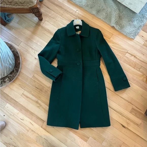 Chic Forest Green Dress Coat for Women - Picture 1 of 5